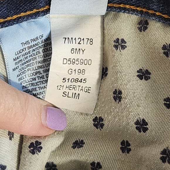 Lucky Brand 121 Heritage Slim Jeans W38 L30 Vintage Wash Workwear - Picture 9 of 9
